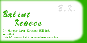 balint kepecs business card